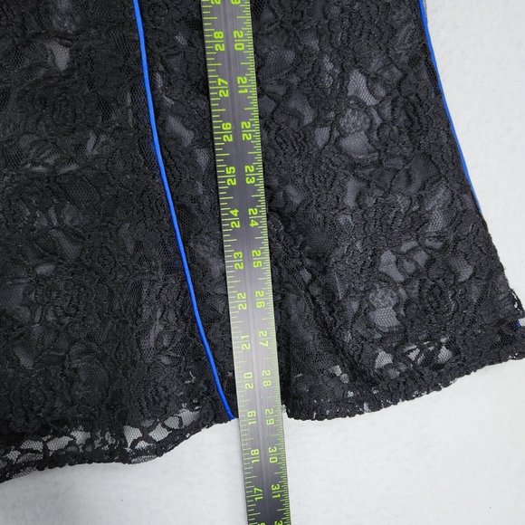 Ashro Skirt Womens 20 Black Blue Lace A Line Trumpet Classic Pleated Flare - Picture 6 of 13